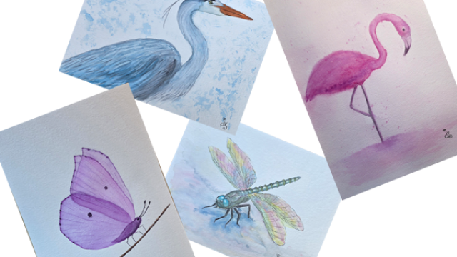 Tiere in Aquarell